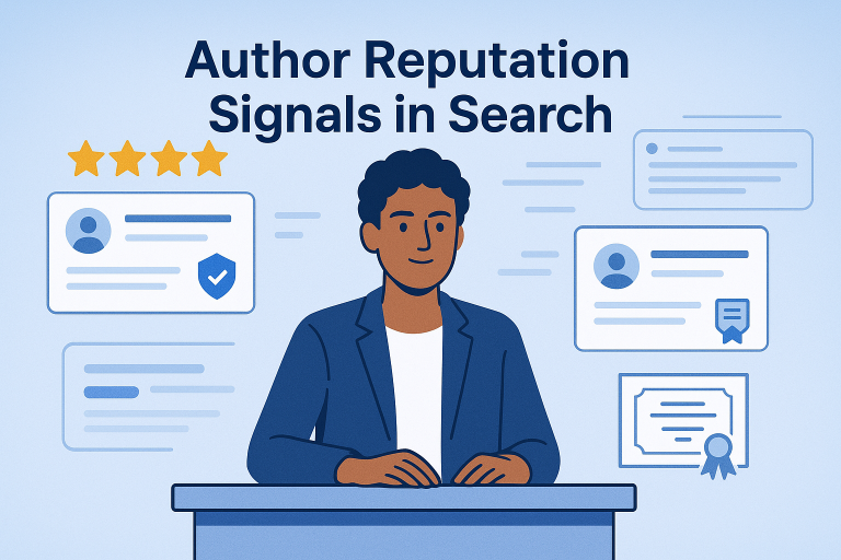 Author reputation signals in search