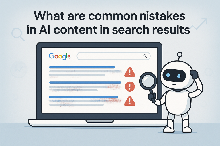 What are common mistakes in ai content in search results